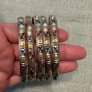 Elegant Gold and Silver Bangle Set